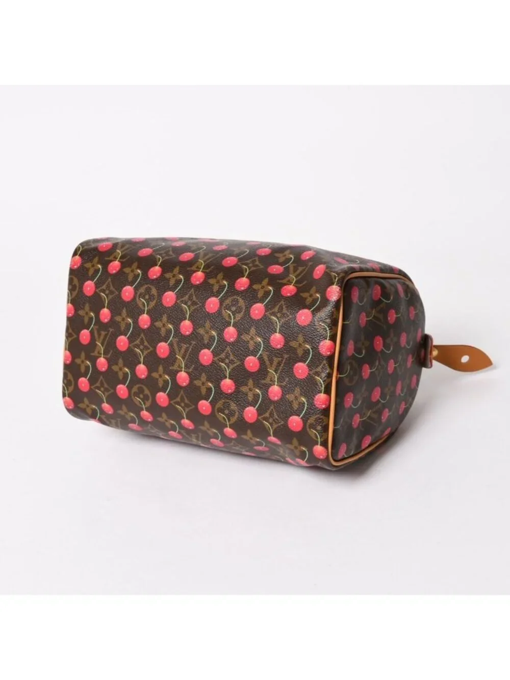 Louis Vuitton Speedy 25 Handbag Monogram Cherry Brown Takashi Murakami